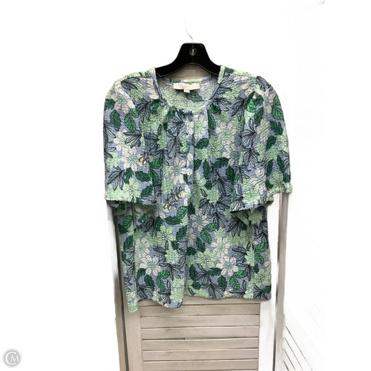 Top Short Sleeve By Loft In Multi-colored, Size: L