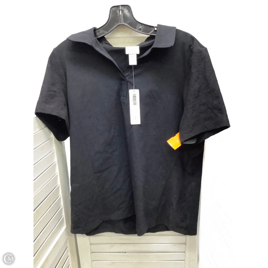 Top Short Sleeve By Chicos In Black, Size: L
