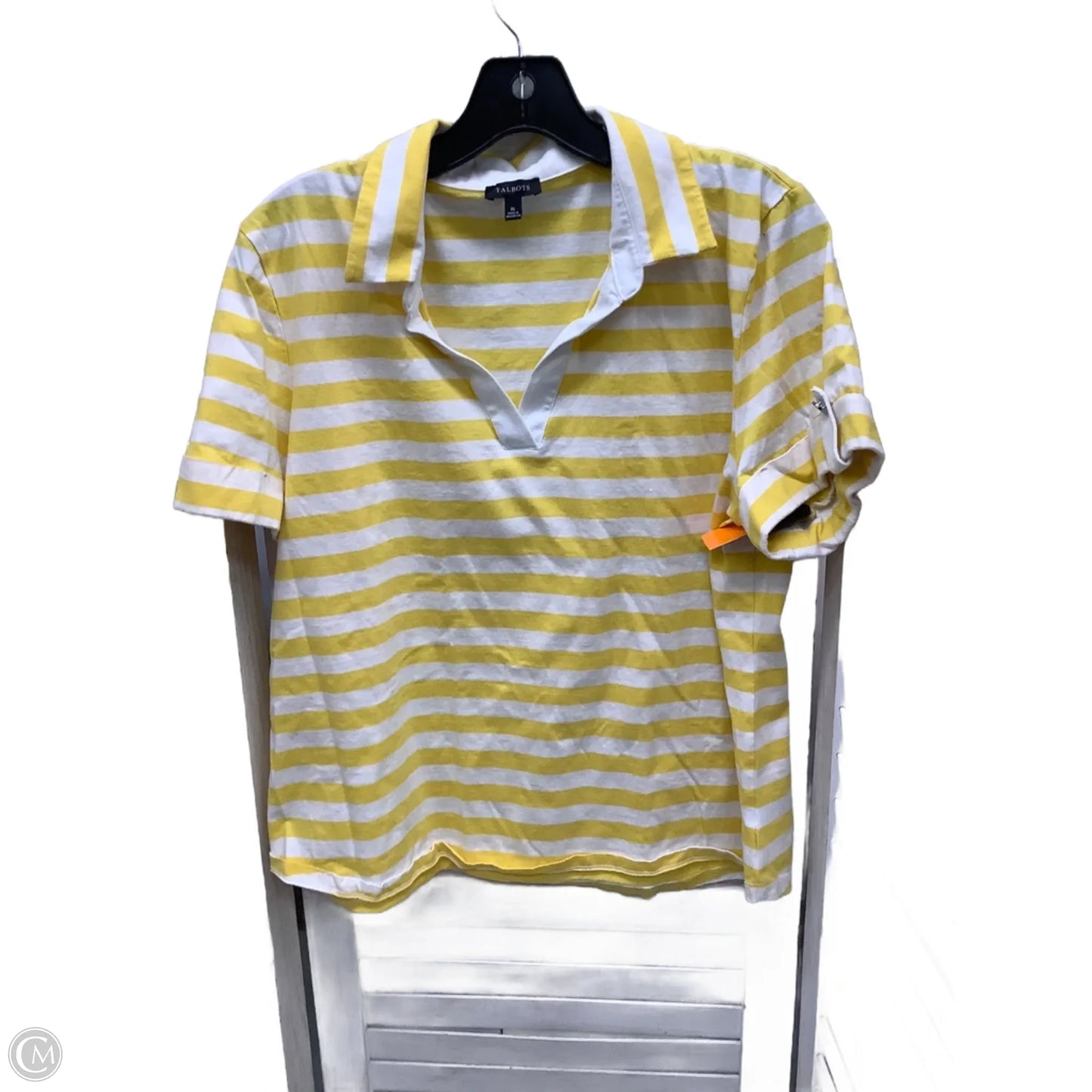 Top Short Sleeve By Talbots In Striped Pattern, Size: Xl