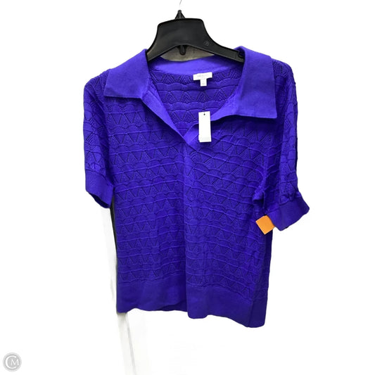 Top Short Sleeve By Talbots In Blue, Size: L