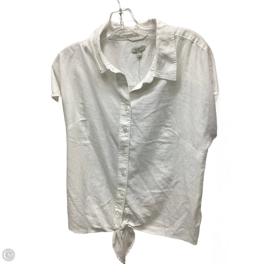 Top Short Sleeve By Talbots In White, Size: L