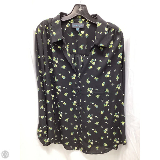 Top Long Sleeve By Faith And Joy In Floral Print, Size: 2x