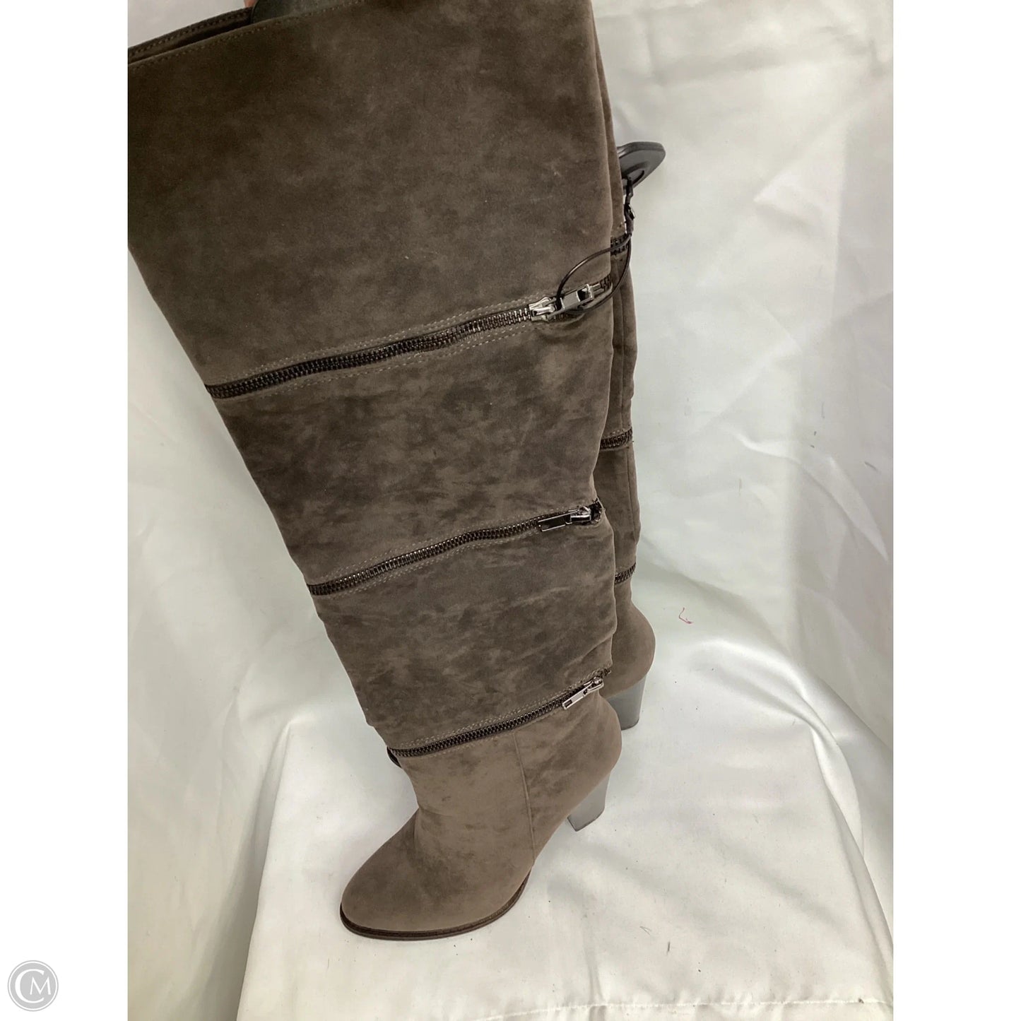 Boots Mid-calf Heels By Shoedazzle In Brown, Size: 9