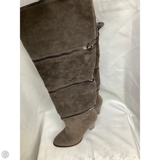 Boots Mid-calf Heels By Shoedazzle In Brown, Size: 9