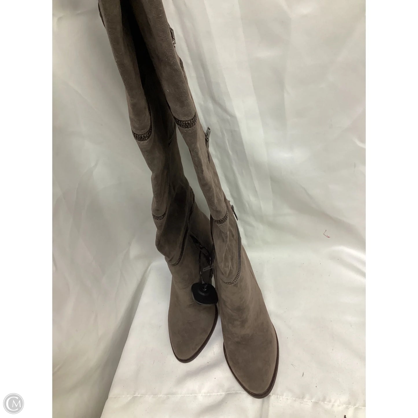 Boots Mid-calf Heels By Shoedazzle In Brown, Size: 9