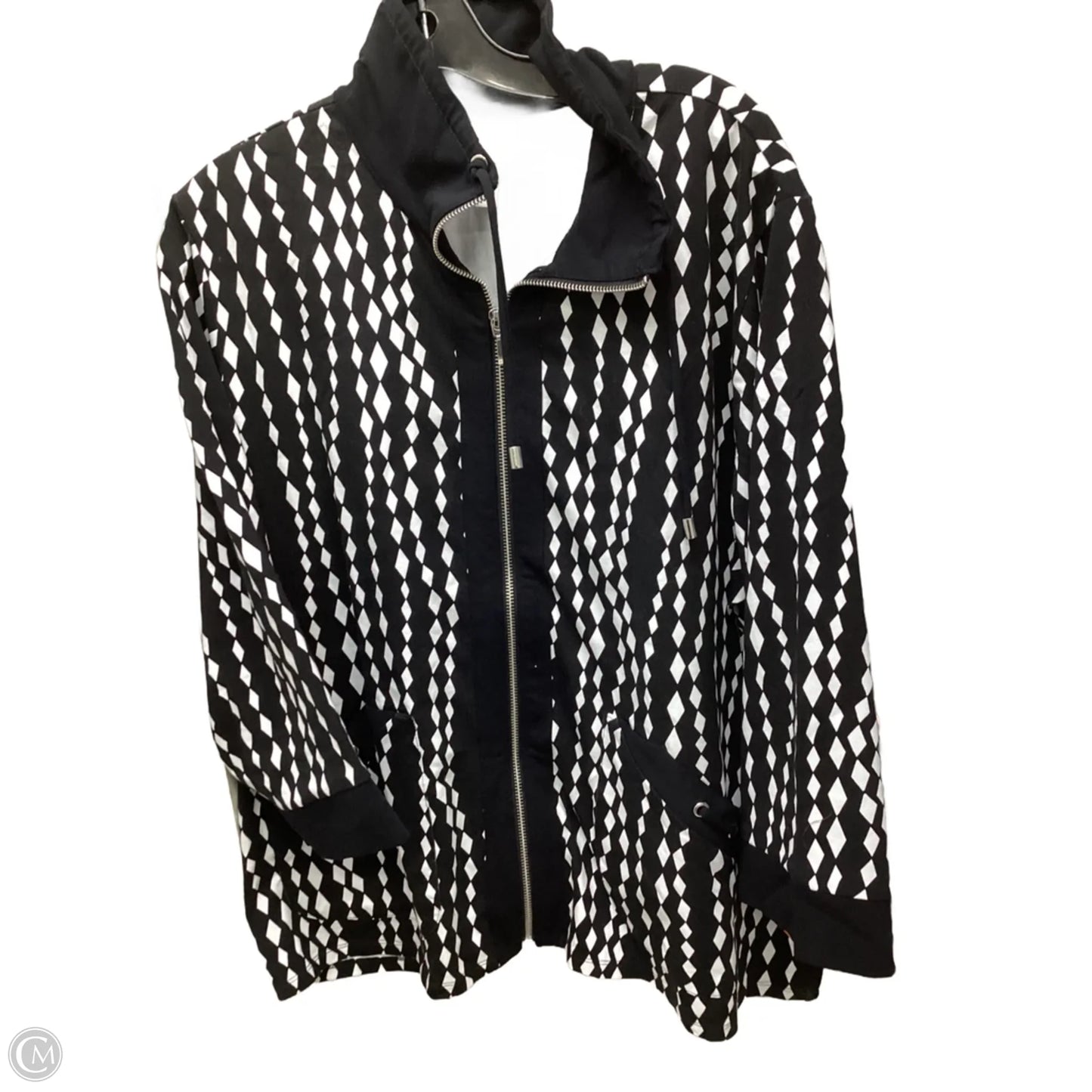 Jacket Other By Chicos In Black & White, Size: Xl