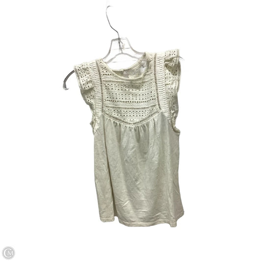 Top Short Sleeve By Loft In Ivory, Size: Xs