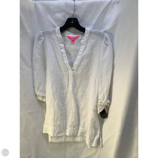 Top 3/4 Sleeve Designer By Lilly Pulitzer In White, Size: 6
