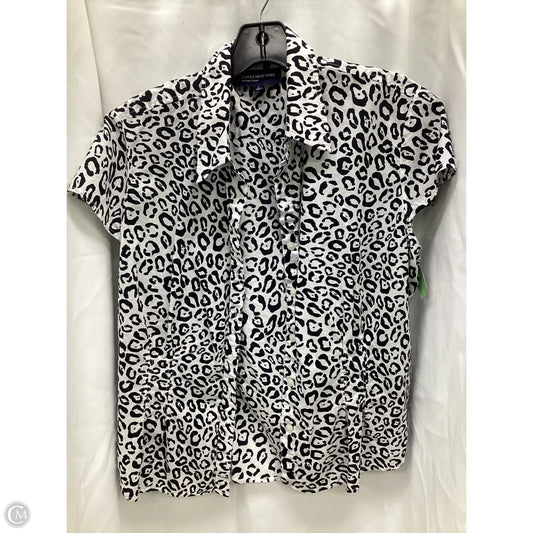 Blouse Short Sleeve By Jones New York In Black & White, Size: L