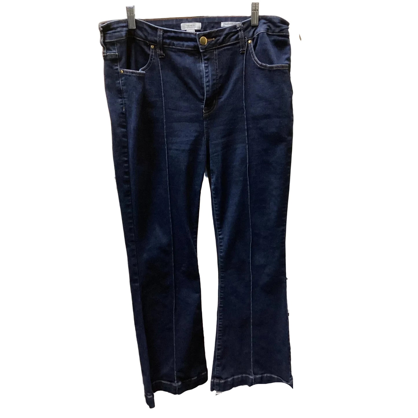Jeans Flared By Forever 21 In Blue Denim, Size: 14