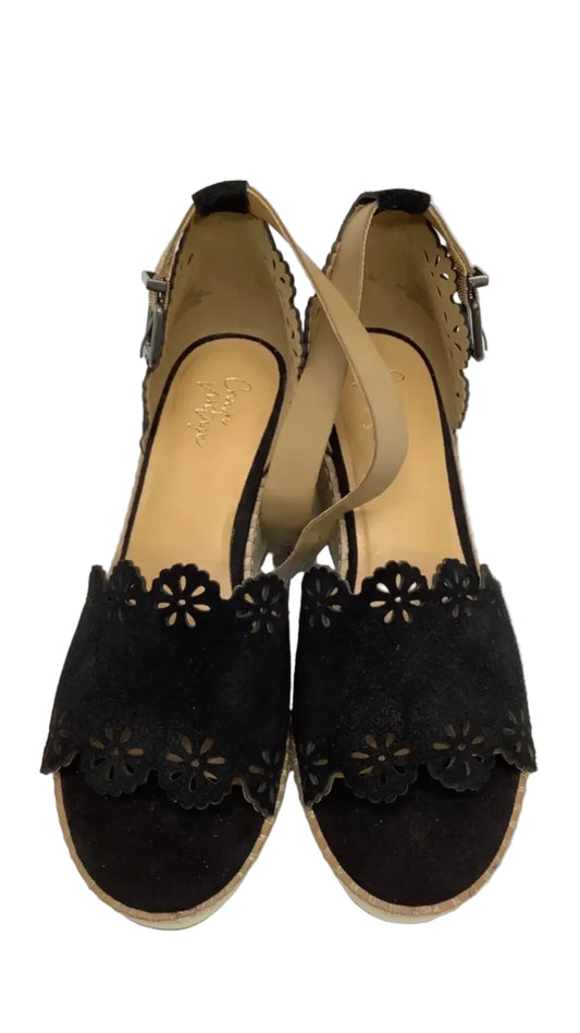 Sandals Heels Wedge By Crown Vintage In Black, Size: 9