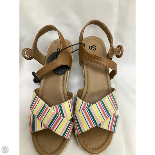 Sandals Heels Wedge By So In Multi-colored, Size: 8.5