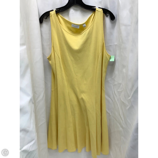 Dress Casual Midi By New York And Co In Yellow, Size: L
