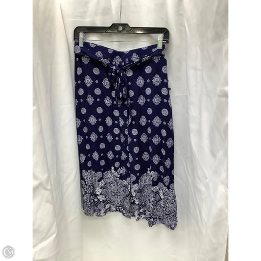 Skirt Midi By Westport In Blue & White, Size: M