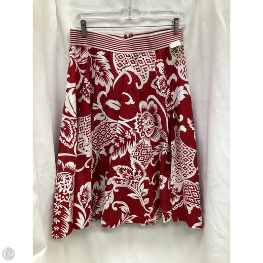 Skirt Midi By Dressbarn In Red & White, Size: M