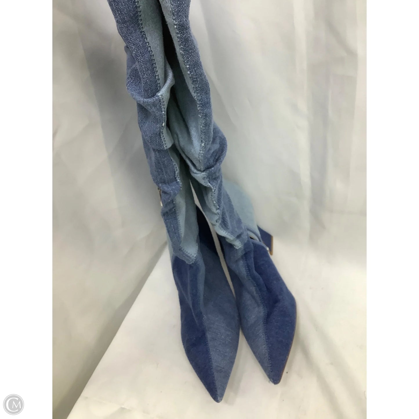 Boots Mid-calf Heels By Vince Camuto In Blue Denim, Size: 9