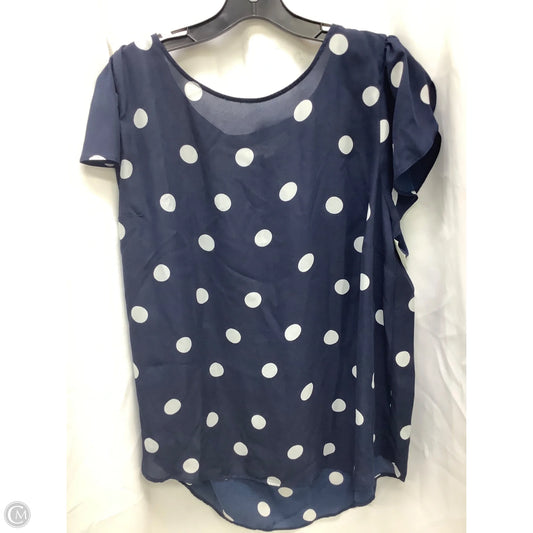 Top Short Sleeve By Loft In Polkadot Pattern, Size: 22