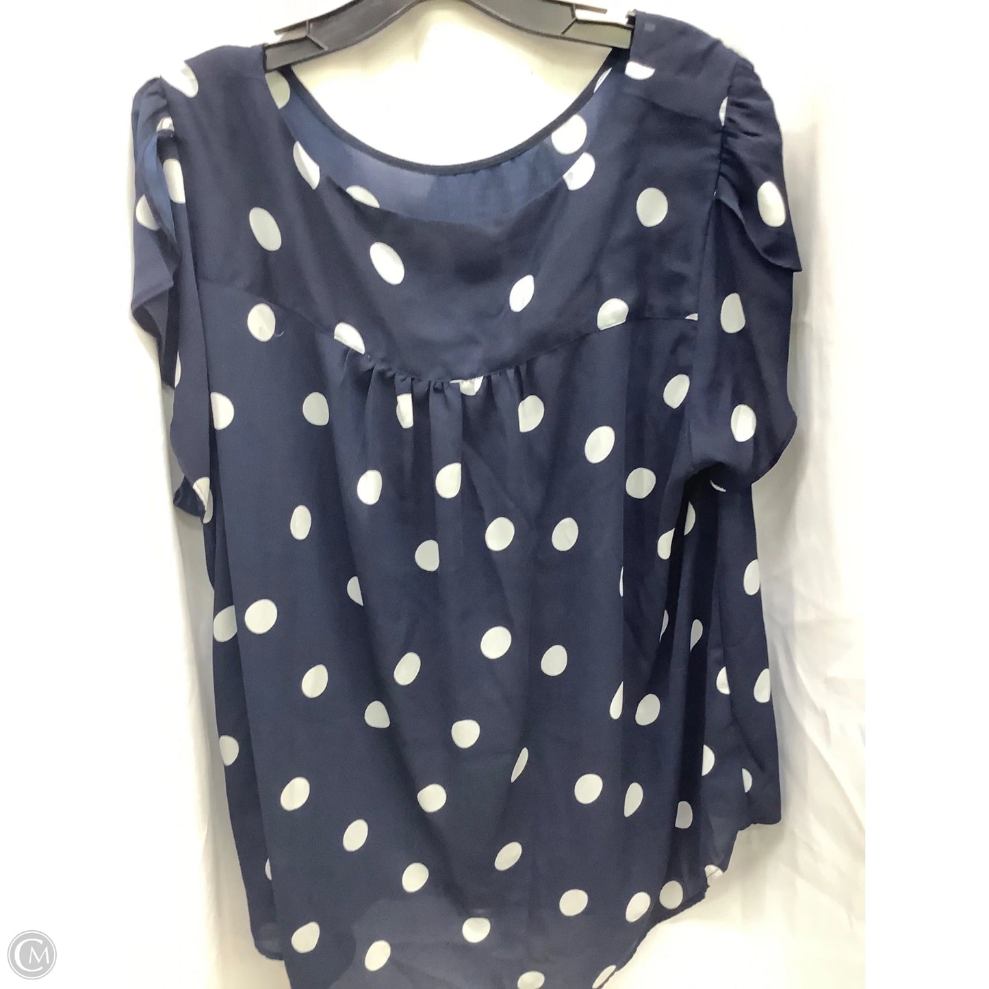 Top Short Sleeve By Loft In Polkadot Pattern, Size: 22