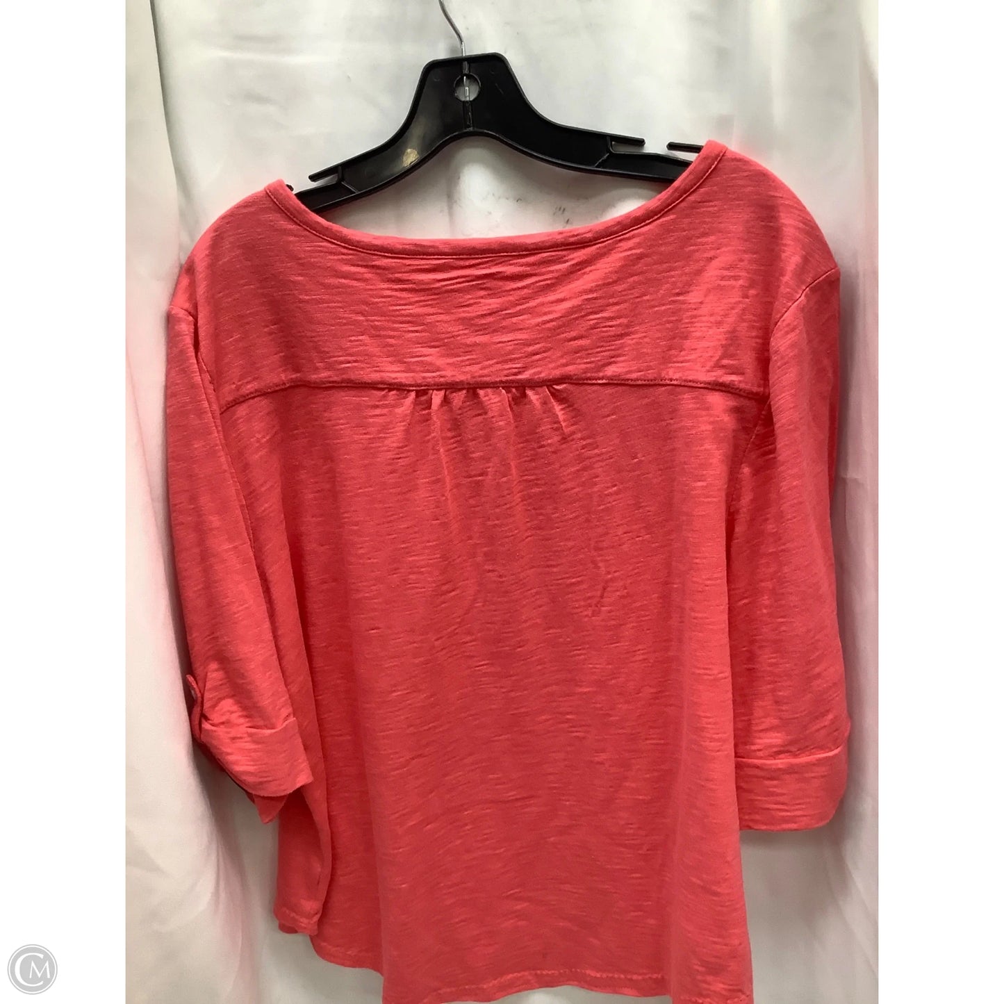 Top Short Sleeve By Chicos In Coral, Size: Xl
