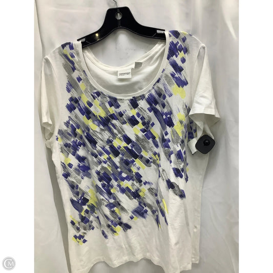 Top Short Sleeve By Chicos In Multi-colored, Size: Xl