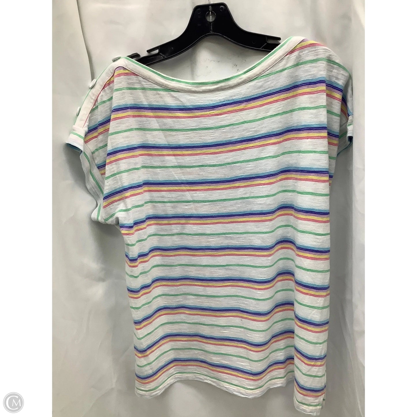 Top Short Sleeve By Talbots In Striped Pattern, Size: Xl