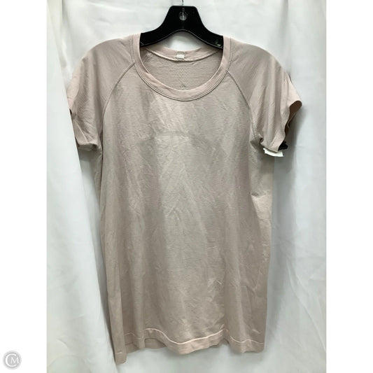 Top Short Sleeve By Lululemon In Tan, Size: 12