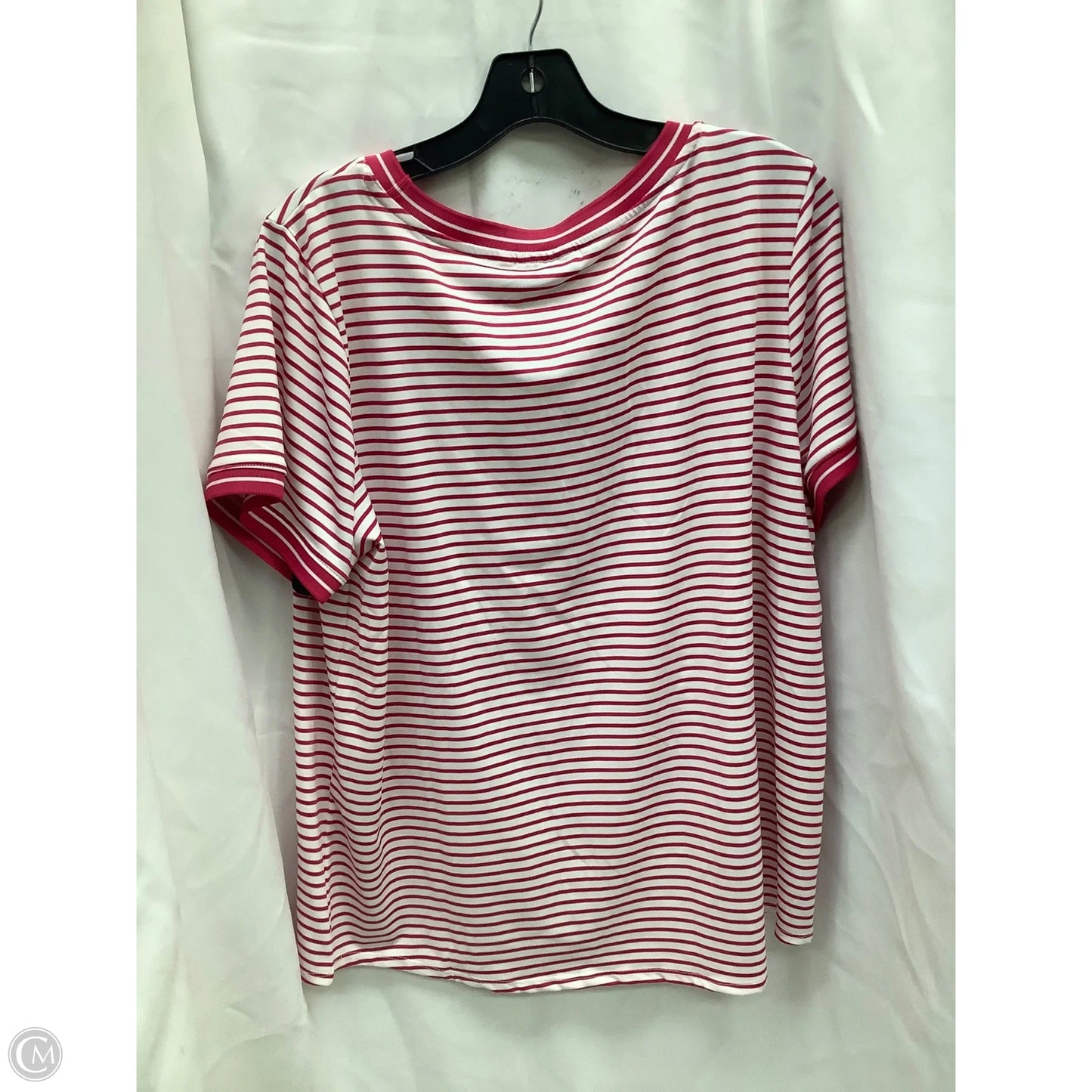 Top Short Sleeve By Chicos In Striped Pattern, Size: L