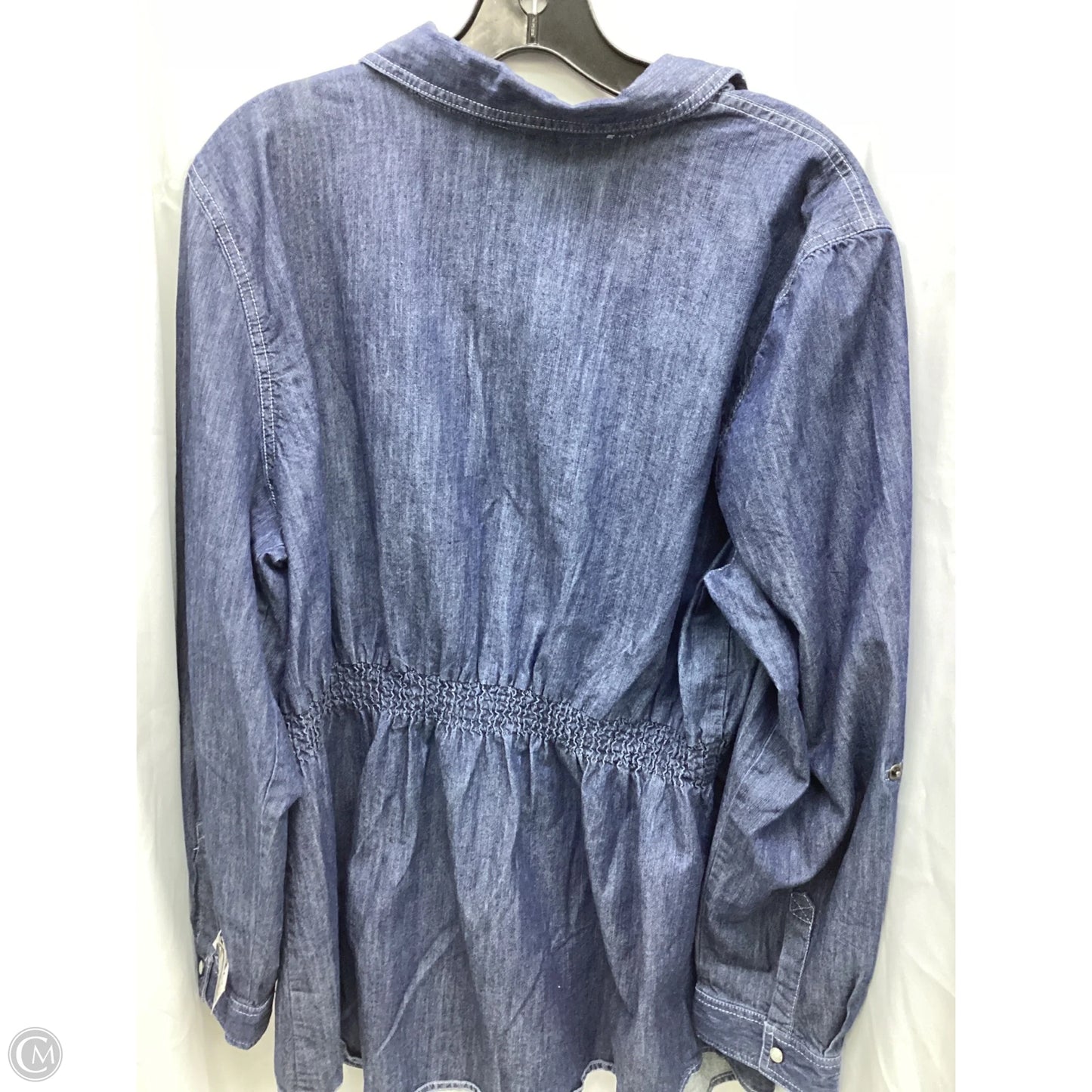 Top Long Sleeve By Style And Company In Blue Denim, Size: Xl