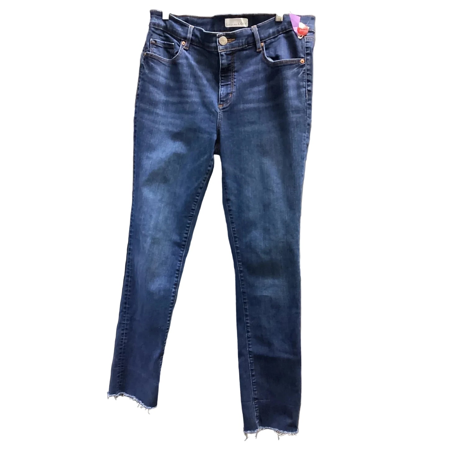 Jeans Skinny By Loft In Blue Denim, Size: 12