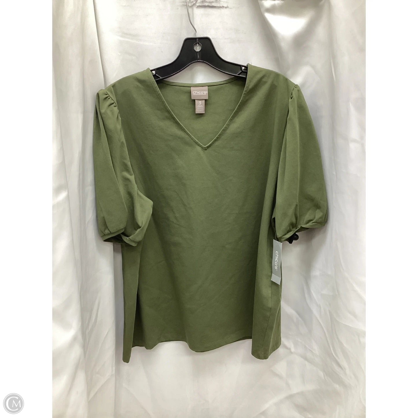 Top Short Sleeve By Chicos In Green, Size: Xl