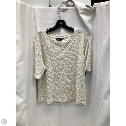 Top Short Sleeve By Simply Vera In Ivory, Size: Xxl