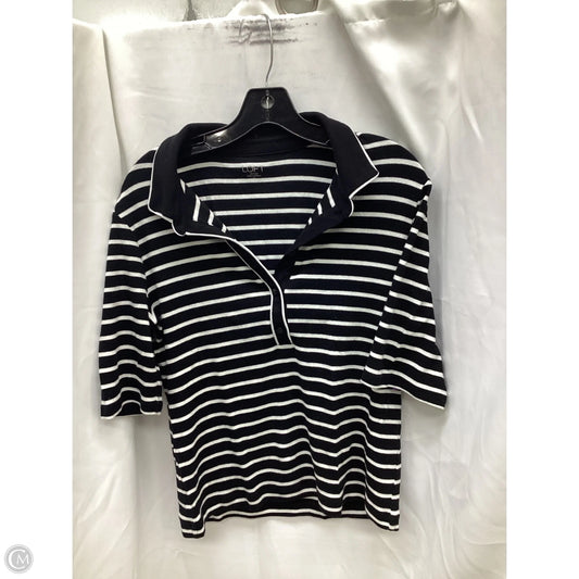 Top Short Sleeve By Loft In Black & White, Size: Xl