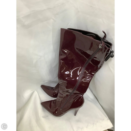 Boots Knee Heels By Vince Camuto In Maroon, Size: 10