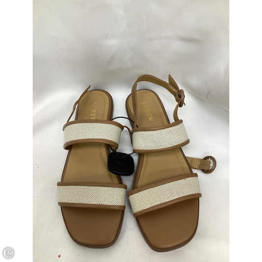 Sandals Flats By J. Crew In Tan & White, Size: 8
