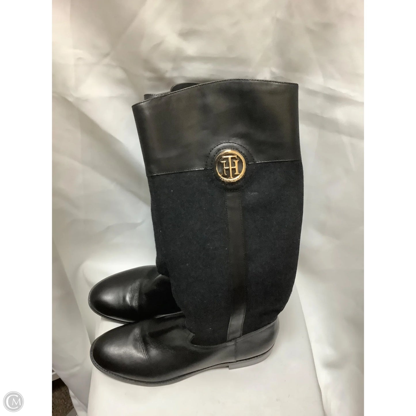 Boots Ankle Flats By Tommy Hilfiger In Black, Size: 8.5