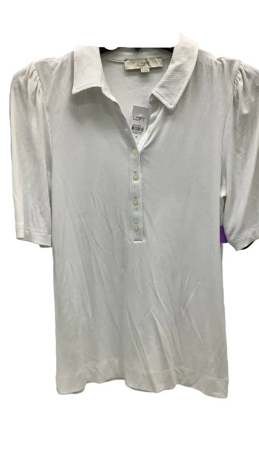 Top Short Sleeve By Loft In White, Size: M