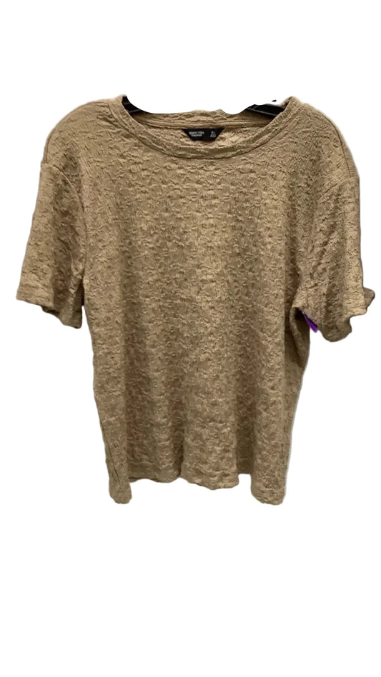Top Short Sleeve By Simply Vera In Brown, Size: Xl