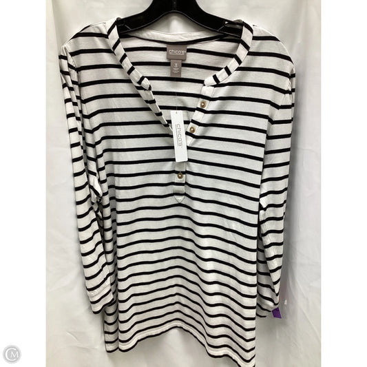 Top Long Sleeve By Chicos In Striped Pattern, Size: Xxl