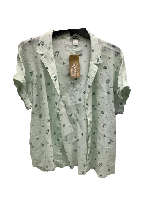 Blouse Short Sleeve By Eddie Bauer In Multi-colored, Size: L