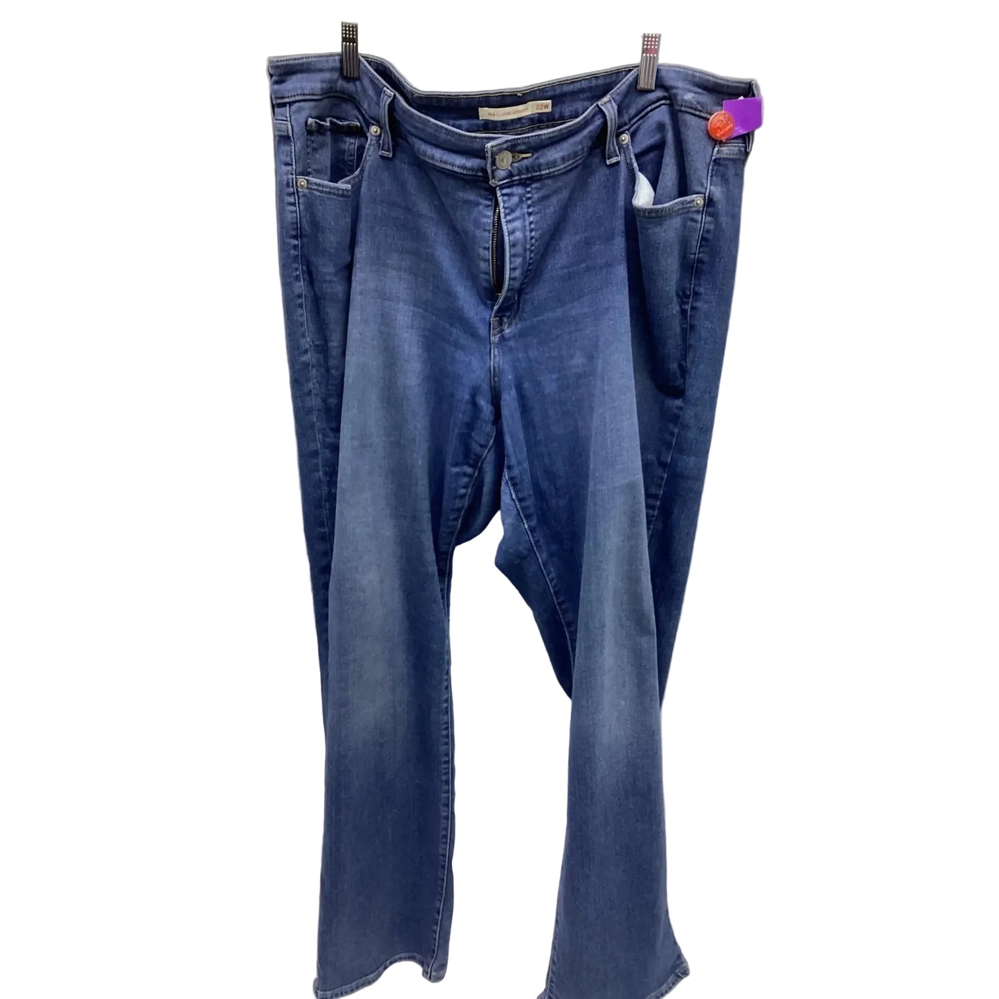 Jeans Straight By Levis In Blue Denim, Size: 22