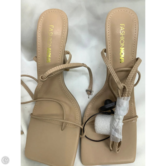 Shoes Heels Block By Fashion Nova In Beige, Size: 8