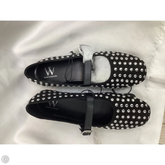 Shoes Flats By Worthington In Black & Silver, Size: 8.5