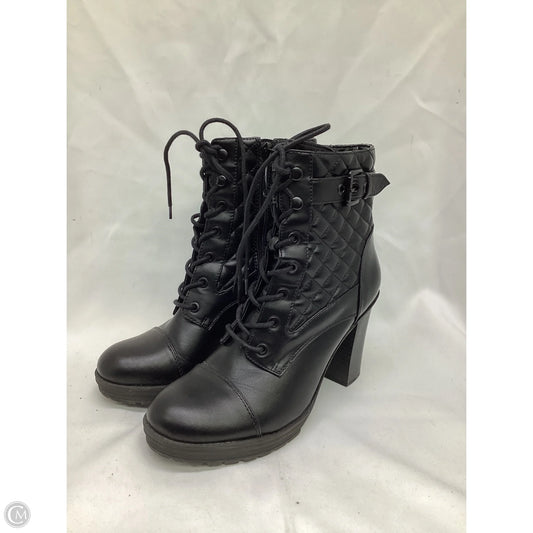 Boots Ankle Heels By Guess In Black, Size: 9.5