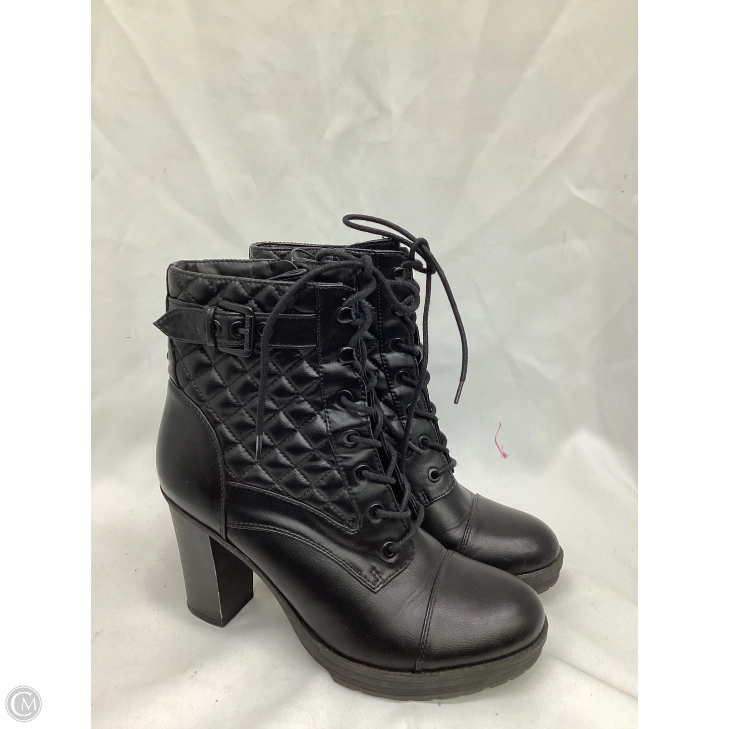 Boots Ankle Heels By Guess In Black, Size: 9.5