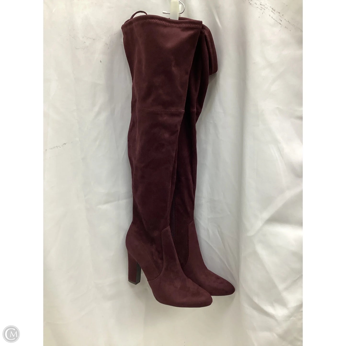 Boots Mid-calf Heels By Unisa In Maroon, Size: 9.5