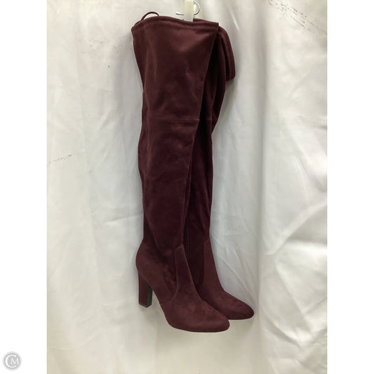 Boots Mid-calf Heels By Unisa In Maroon, Size: 9.5