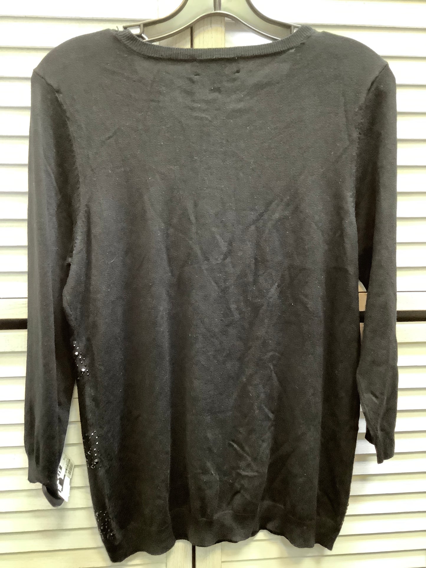 Blouse Long Sleeve By Charter Club In Black, Size: M