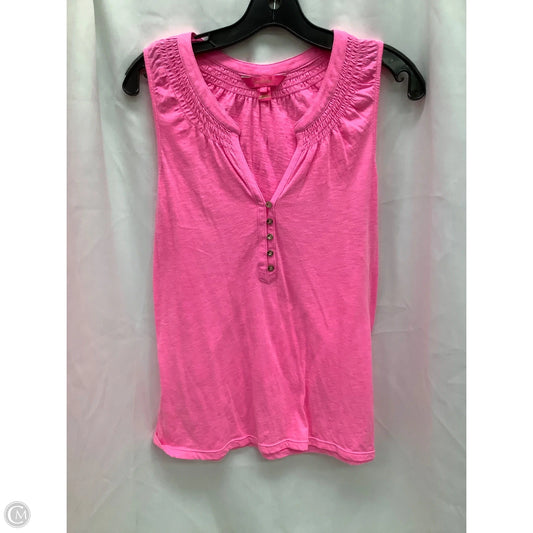 Top Sleeveless Designer By Lilly Pulitzer In Pink, Size: L