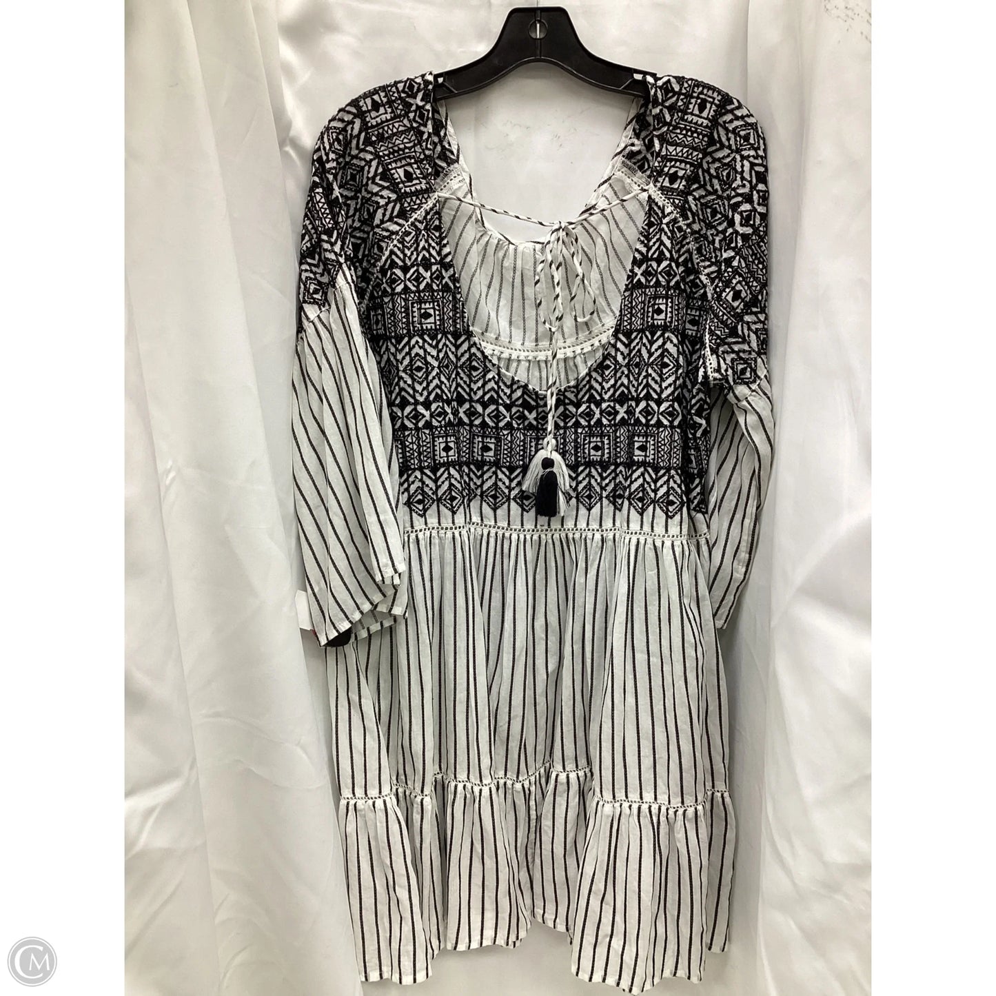 Dress Casual Midi By Free People In Black & White, Size: L