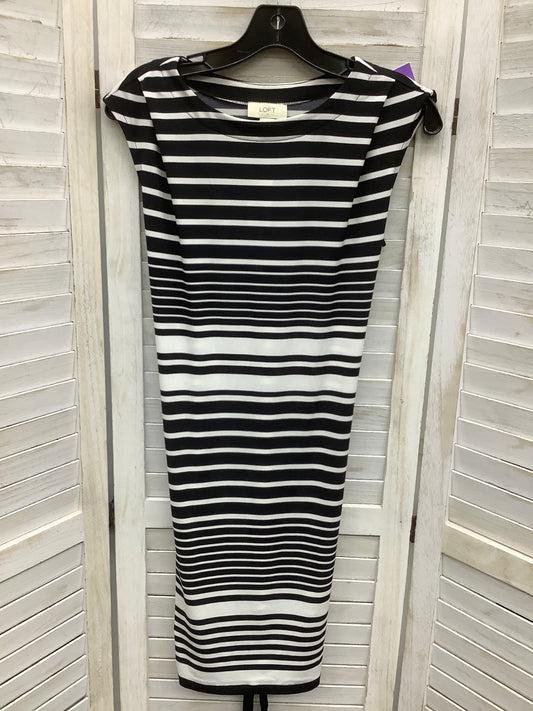 Striped Pattern Dress Casual Midi Loft, Size Xs